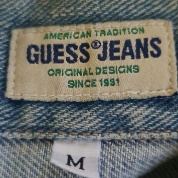 VTG Guess denim jean jacket Medium Mens - Picture 8 of 9